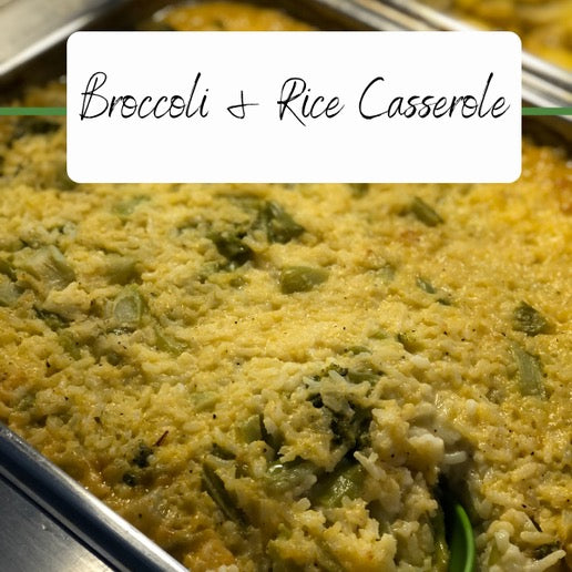 Broccoli Rice Casserole - Thanksgiving Catering Pan