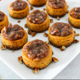 Mini Pumpkin Pecan Praline Cheesecakes (4-Pack) - Thanksgiving